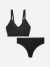 Women's Seamless Scoop Bralette + Thong - Black L
