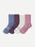 Women's Solids Half Calf Sock 4-pack - blue plum mix L [9854]
