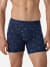 Men's Cotton Modal Blend Boxer Brief - Midnight Navy Palm MO1 [8470]