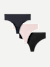 Women's Seamless Thong 3-Pack - Blush Navy Black Mix L