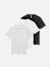Men's Pima Cotton Slim Crew Neck T-Shirt 3-Pack - Grey White Black Mix L