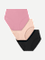 Womenâ€™s No Show High Rise Brief 3-Pack - Rose Sandstone Black Mix L