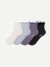 Ruffle Rib Quarter Socks - white sky mix L [10622]