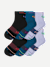 Men's Merino Wool Blend Athletic Quarter Sock 6-Pack - Black Teal Mix