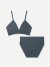 Women's Seamless Triangle Bralette + Brief Pack - Pebble L