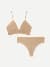 Women's Seamless Triangle Bralette + Thong Pack - Sahara Sand L
