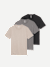 Men's Pima Cotton Slim Crew Neck T-Shirt 3-Pack - Taupe Boulder Mix