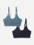 Women's Seamless Scoop Bralette 2-Pack - Navy X Surf L