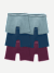 Men's Soft Flex Boxer Brief 6" 6-Pack - Fog Stripe Ocean Fig Mix L
