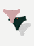 Women's Super Soft Thong 3-Pack - Mauve Green Grey Mix L