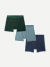 Men's Cotton Modal Blend Boxer 3-Pack - Green Fog Navy Mix L