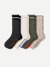 Men's Chunky Ragg Calf Sock 4-Pack - cocoa ivory mix L [10241]