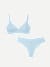 No Show Plunge Bralette + Thong - Glacier Blue L