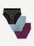 Women's Seamless Brief 3-Pack - Fog Stripe Fig Mix L