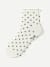 Ruffle Rib Quarter Socks - White Polka Dot L [11328]