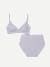 Women's No Show Plunge Bralette + High Rise Brief - Nimbus Grey L