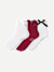 Lightweight Bow Quarter Socks - white red mix L [9916]