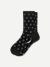 Lightweight Half Calf Socks - black heart L [10083]