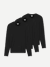 Men's Merino Wool Blend Crew Neck Long Sleeve T-Shirt 3-Pack - Black L