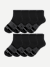 Merino Wool Blend Quarter Sock 8-Pack - black mix L