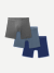 Men's Soft Flex Boxer Brief 6" 3-Pack - Cosmic Steel Boulder Mix L