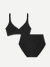 Women’s No Show Plunge Bralette + High Rise Brief - Black