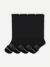Merino Wool Blend Knee High Sock 4-Pack - Black