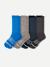 Merino Wool Blend Calf Socks - Pebble Birch Mix L [10503]