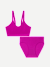 Women's Seamless Scoop Bralette + Brief - Vivid Magenta
