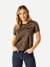 Women's Classic Fit Pima Cotton Crew Neck T-Shirt - Black Stripe WO1 [8530]