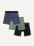 Men's Soft Flex Boxer Brief 6" 3-Pack - Navy Sage Black Mix L