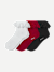 Ruffle Lace Quarter Socks - white red mix L [10209]
