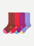 Youth Pointelle Calf Sock 4-Pack - red iris mix