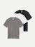 Men's Pima Cotton Pocket Crew Neck T-Shirt 3-Pack - Boulder White Black Mix L