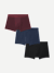 Men's Cotton Modal Blend Trunk 3-Pack - Burgundy Navy Mix L
