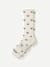 Merino Wool Blend Calf Socks - Ivory Bow L [10040]