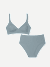 Women's No Show Plunge Bralette + Hipster Pack - Sea Storm L