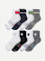 Women's All Sport Quarter Sock 8-Pack - Crimson Navy Mix L