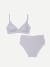 Women's No Show Plunge Bralette + Hipster - Nimbus Grey L
