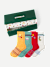 Youth Holiday Calf Sock 4-Pack Gift Box - bright red mix L [10236]