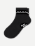 Open Knit Half Calf Socks - black white L [9727]
