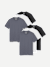 Men's Pima Cotton Slim Crew Neck T-Shirt 6-Pack - Dark Smoke mix L