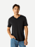 Pima Cotton V-Neck T-Shirt - Black MO1 [8758]