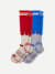 Full-Cushion Merino Wool Blend Ski & Snowboard Sock 2-Pack - Moon Lagoon Red Mix L