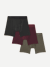Men's Cotton Modal Blend Boxer Brief 6" 3-Pack - Birdseye Green Burgundy Mix L