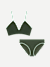 Women's Seamless Triangle Bralette + Bikini - Dark Elm L