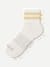Women's Vintage Stripes Quarter Socks - meringue L [9006]