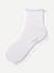 Scallop Cuff Quarter Socks - White L [8837]