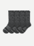 Merino Wool Blend Calf Sock 4-Pack - charcoal L