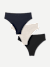 Women's Super Soft Thong 3-Pack - Navy Oat Black Mix L